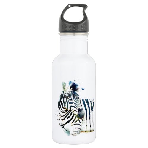 Zebra Watercolor Stainless Steel Water Bottle