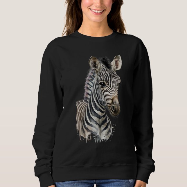 Zebra Watercolor Sweatshirt (Front)