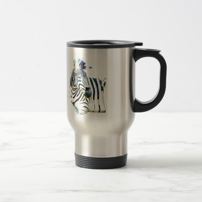 Zebra Watercolor Travel Mug (Right)