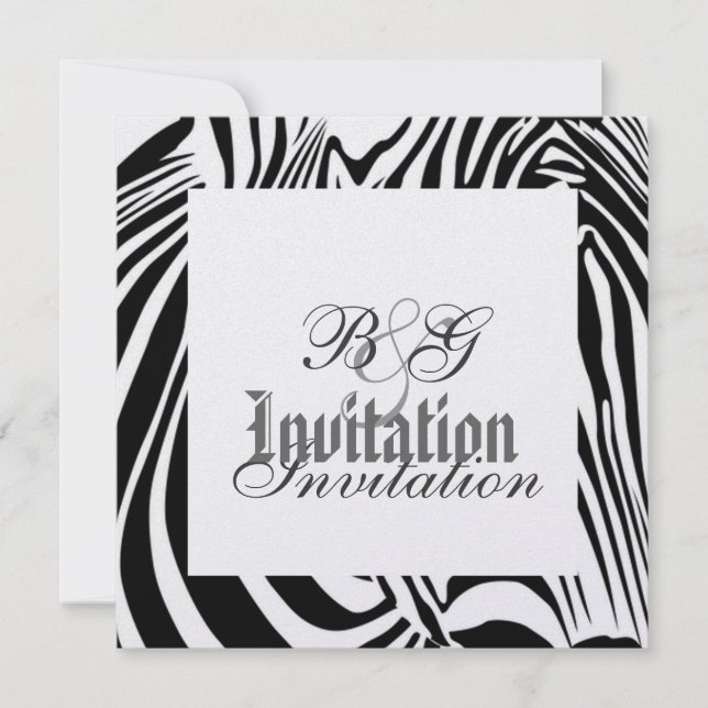 Zebra Wedding Invitation (Front)