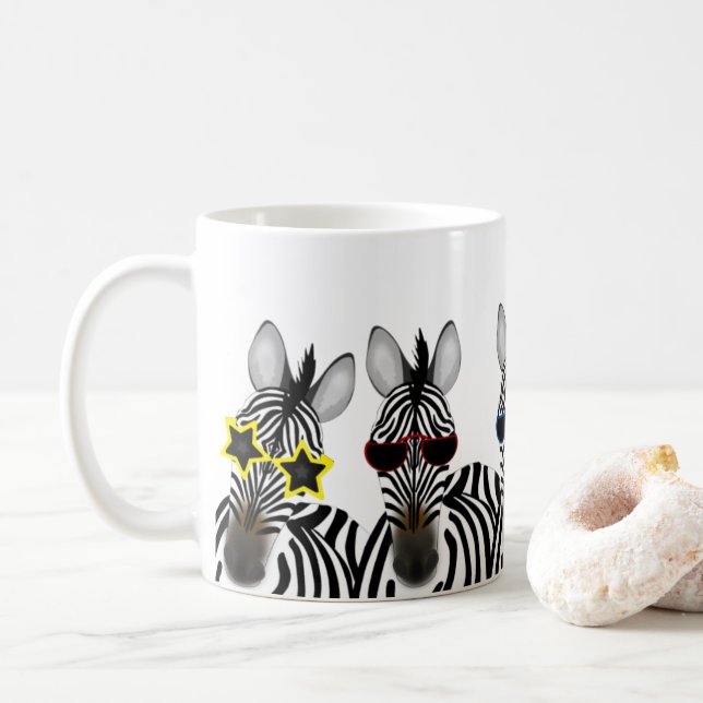 Zebra White 11 oz Classic Mug (With Donut)
