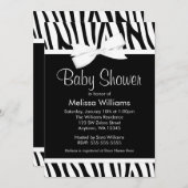 Zebra White Printed Bow Baby Shower Invitation (Front/Back)