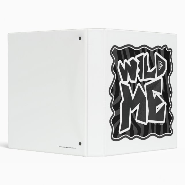 Zebra Wild me Black and Gray 3 Ring Binder (Background)