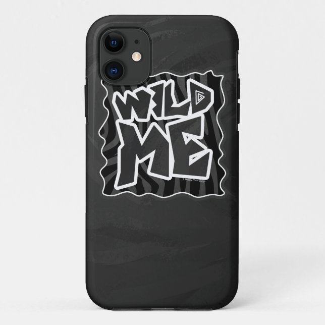 Zebra Wild me Black and Gray Case-Mate iPhone Case (Back)