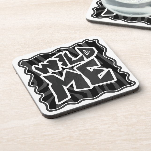 Zebra Wild me Black and Gray Coaster (Left Side)