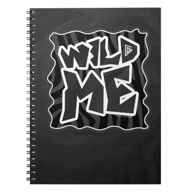 Zebra Wild me Black and Gray Notebook (Front)