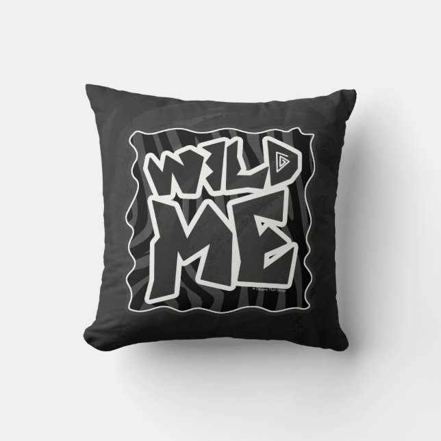 Zebra Wild me Black and Gray Throw Pillow (Front)
