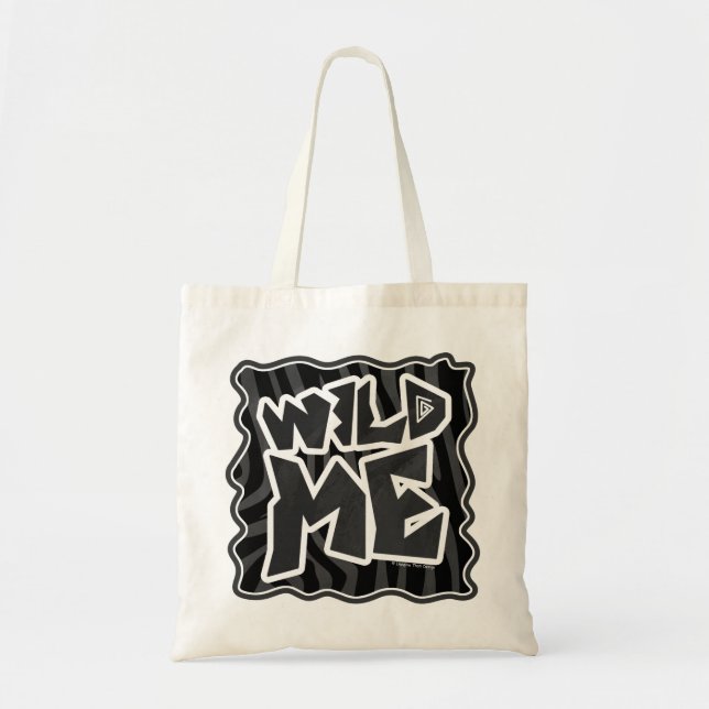 Zebra Wild me Black and Gray Tote Bag (Front)