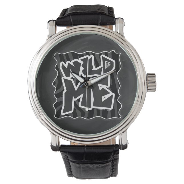 Zebra Wild me Black and Gray Watch (Front)