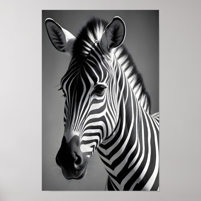 Zebra Wildlife Majestic Nature Life Art Wallpaper Poster (Front)