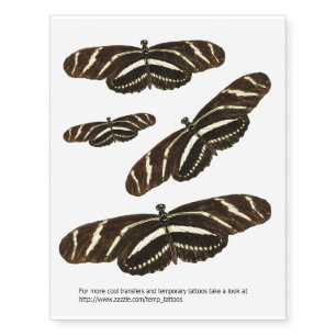 Zebra wing butterfly transfers temporary tattoos