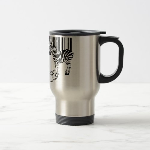 Zebra winning the fight travel mug