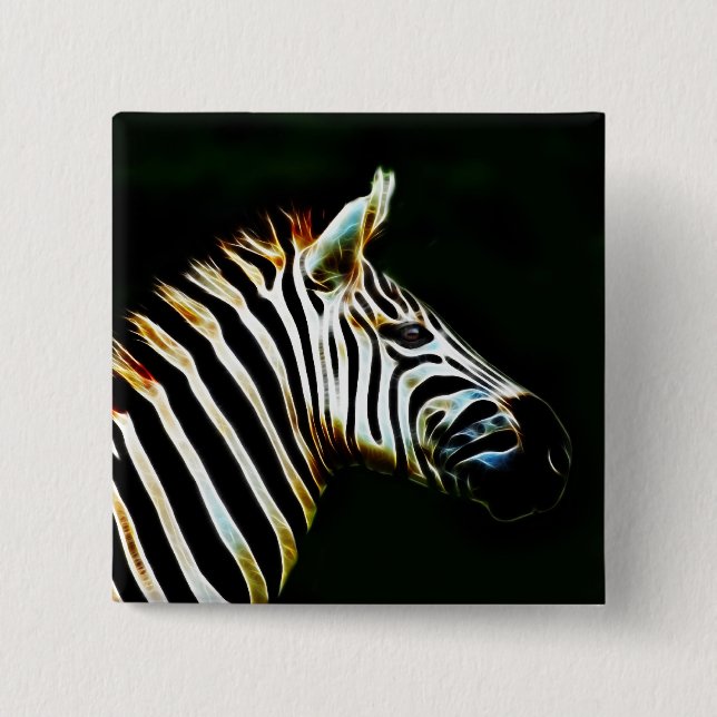 Zebra with black and white stripes in Africa Pinback Button (Front)
