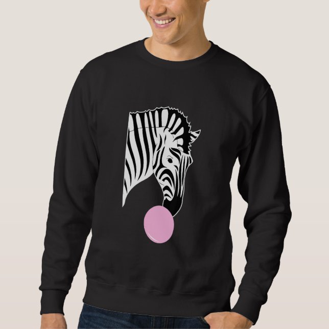 Zebra With Chewing Gum Sweatshirt (Front)