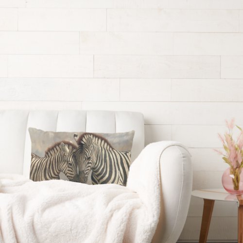 Zebra with Colt Lumbar Pillow