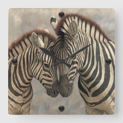 Zebra with Colt Square Wall Clock