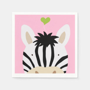 Zebra with Heart Napkins