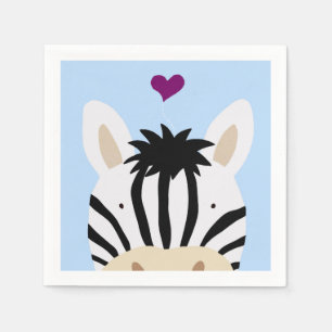 Zebra with Heart Napkins