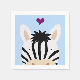 Zebra with Heart Paper Napkins