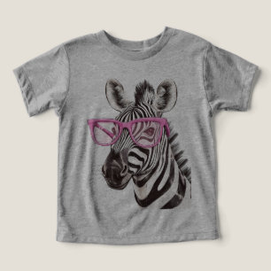 Zebra with Pink Glasses  Toddler T-shirt