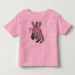 Zebra with Pink Glasses Toddler T-shirt