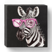 Zebra with Pink Glasses