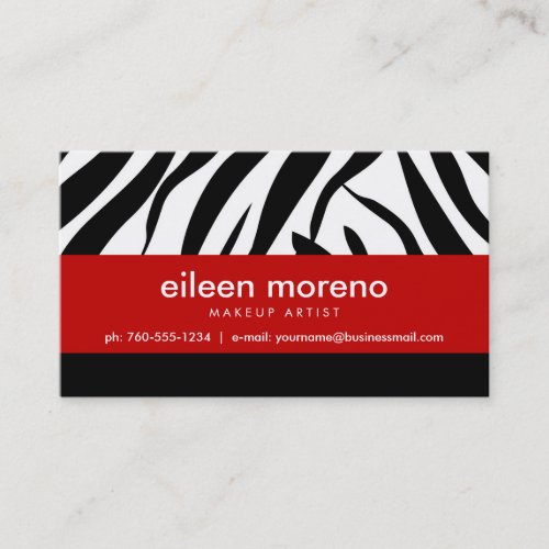 Zebra with Red Business Cards