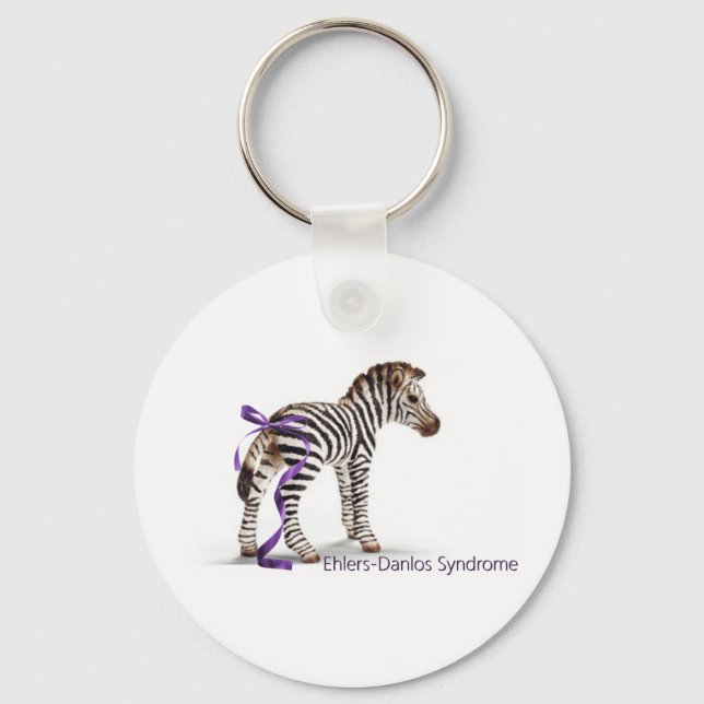 zebra with ribbon large.png keychain (Front)