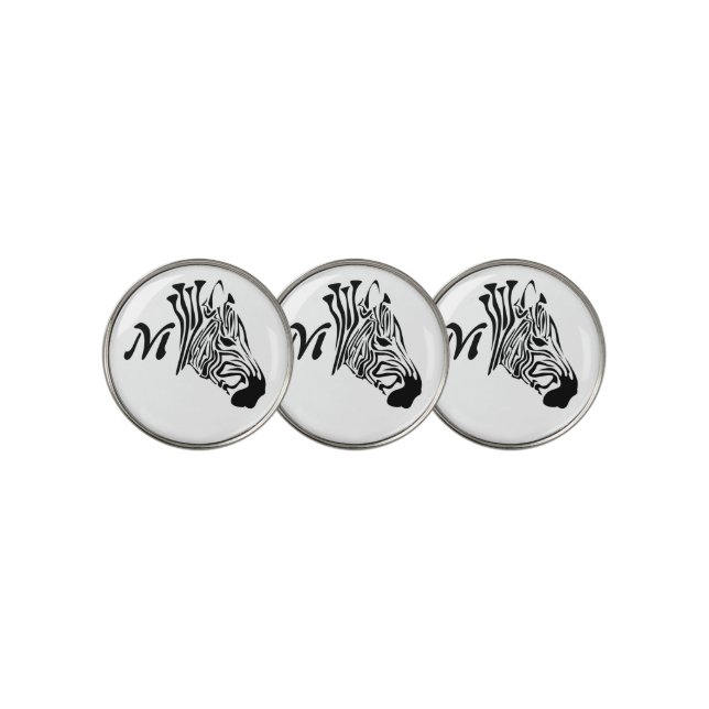 Zebra with Twisted Black Stripes Golf Ball Marker (3 Up)