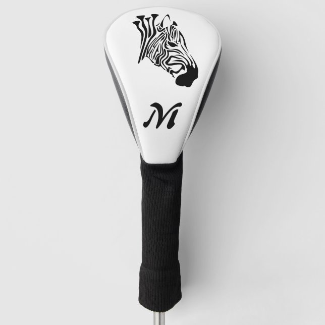Zebra with Twisted Black Stripes Golf Head Cover (Front)