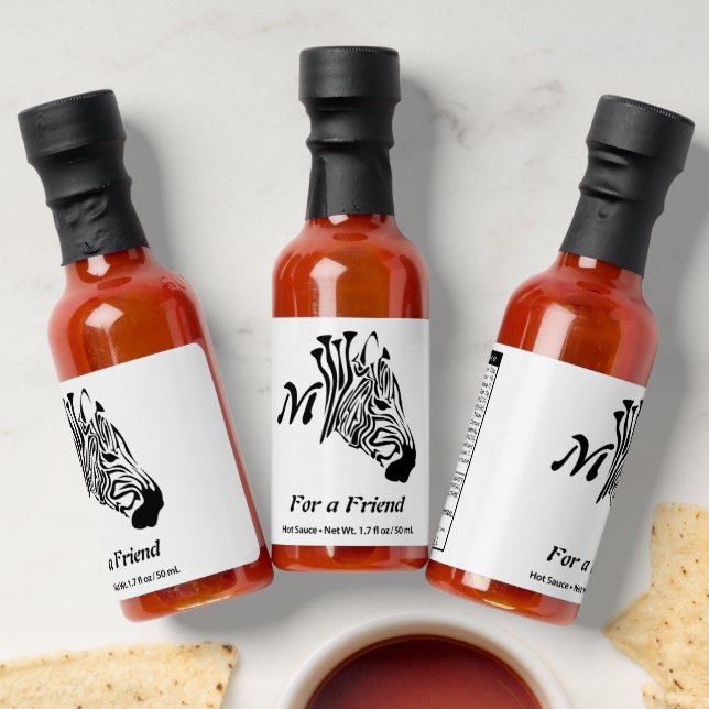 Zebra with Twisted Black Stripes Hot Sauces (Laydown)