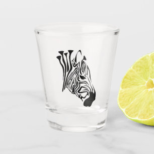 Zebra with Twisted Black Stripes Shot Glass