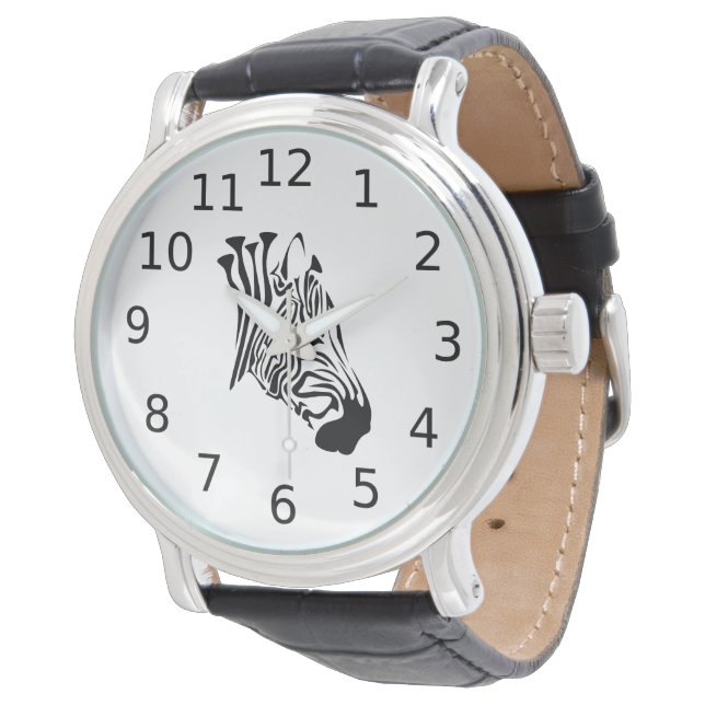 Zebra with Twisted Black Stripes Watch (Angled)