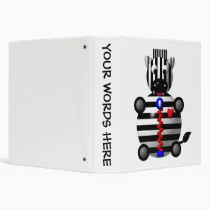 Zebra with Zipper Binder