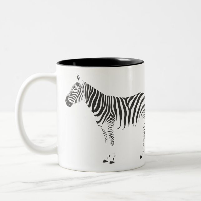Zebra Wrap Around Two-Tone Coffee Mug (Left)