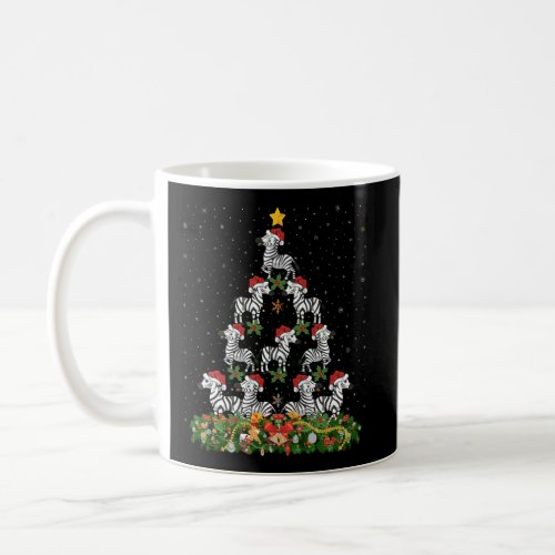 Zebra Xmas Tree Gift Santa Hat Zebra Christmas Coffee Mug