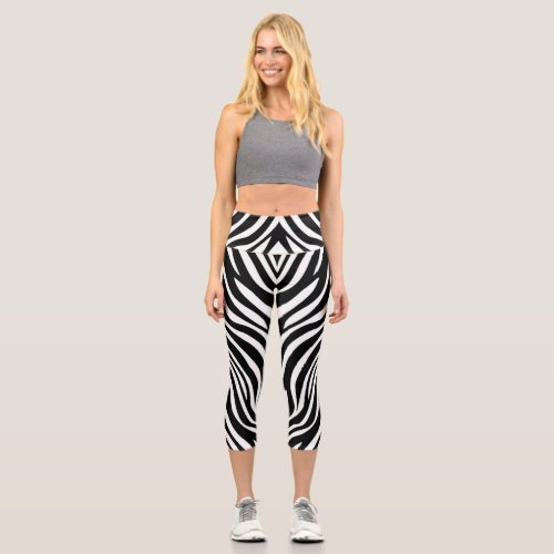 Zebra yoga capri leggings