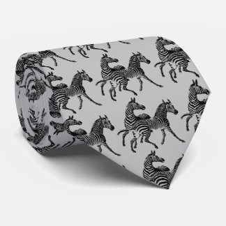 Zebra Zebras Vintage Victorian Wood Cut Art Neck T Neck Tie