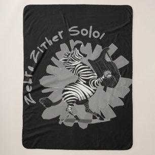 Zebra Zither Solo Sherpa Blanket