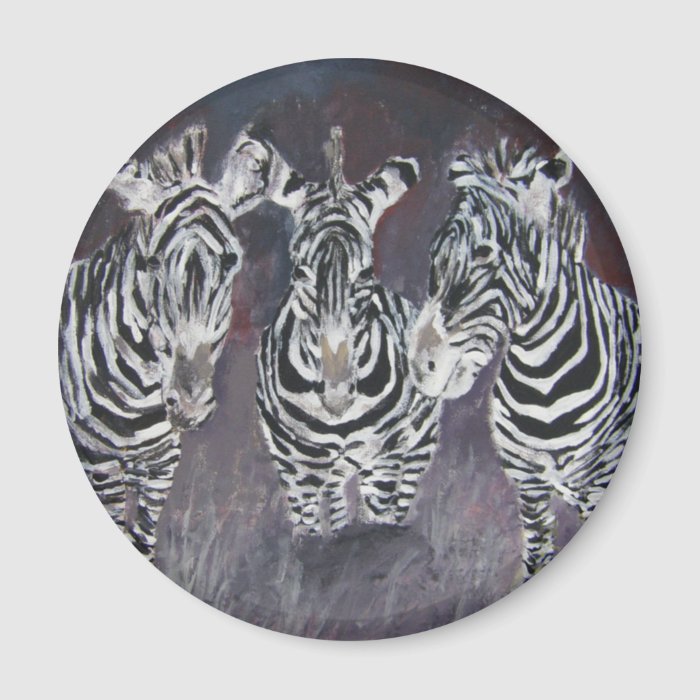 zebra zoo animal wildlife painting art gifts magnets