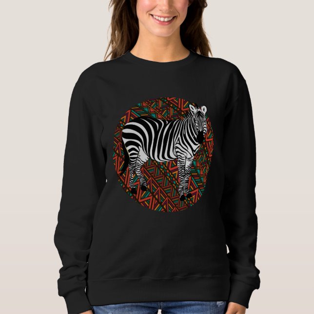 Zebra  zoo stripes animal costume tropical wildern sweatshirt (Front)