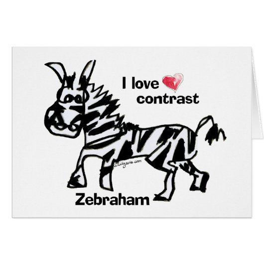 Zebraham- I love contrast Cards (Front Horizontal)