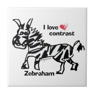 Zebraham- I love contrast Ceramic Tile