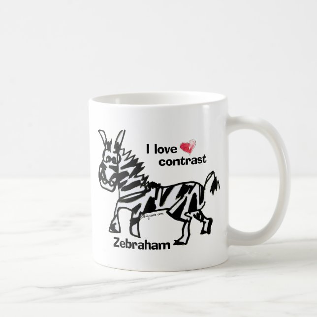 Zebraham- I love contrast Coffee Mug (Right)