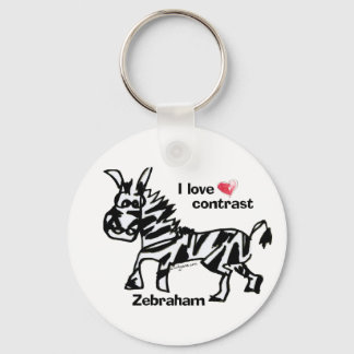 Zebraham- I love contrast Keychain