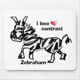 Zebraham- I love contrast Mouse Pad