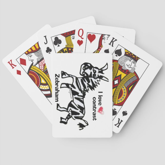 Zebraham- I love contrast Poker Cards (Back)