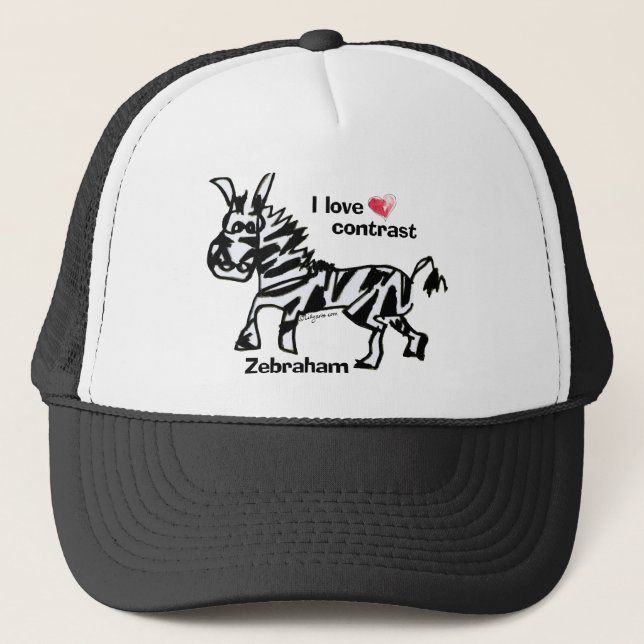 Zebraham- I love contrast Trucker Hat (Front)