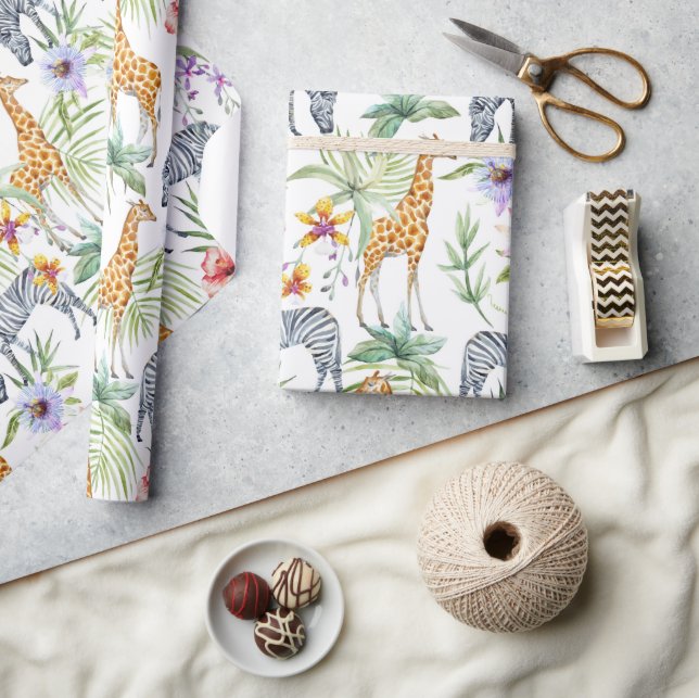 Zebras And Giraffes Oh My   Wrapping Paper (Crafts)