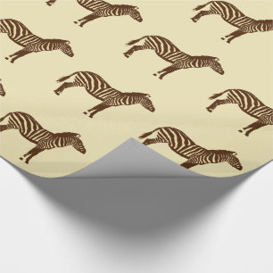 Zebras - Chocolate Brown and Camel Tan Wrapping Paper